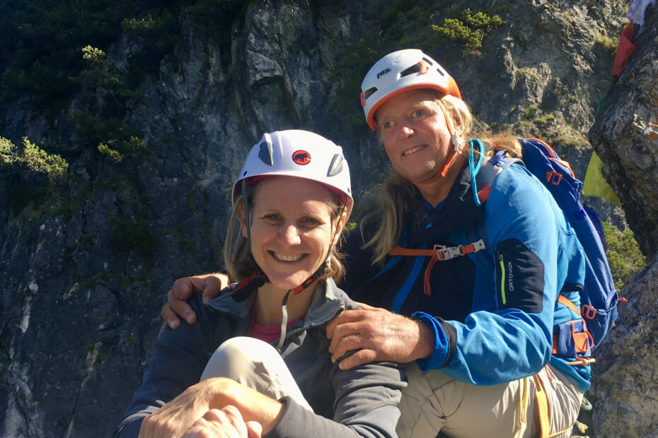 Margit Atzler mit Andy Holzer im Klettersteig